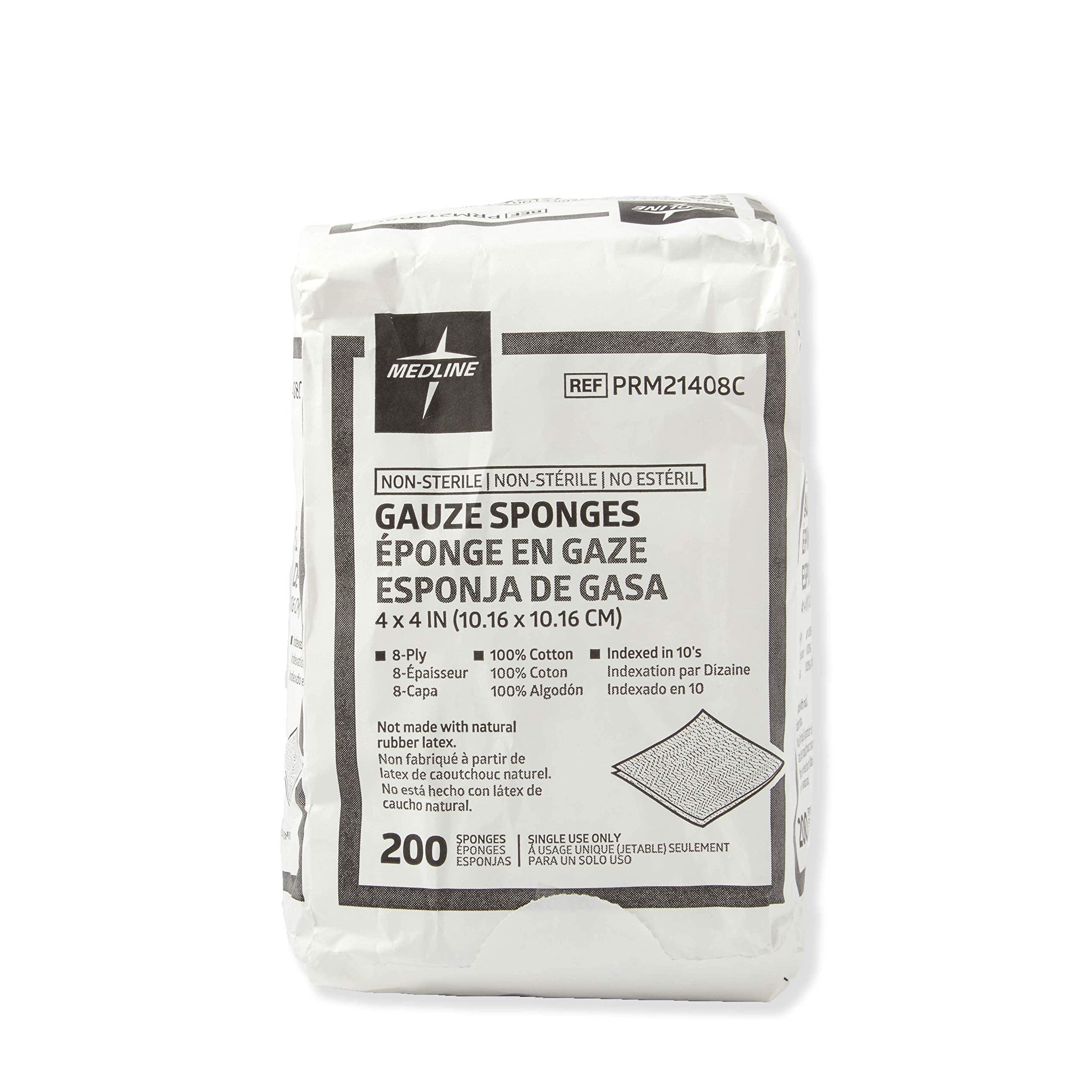 Medline gauze sponges with C-fold design reduces loose threads