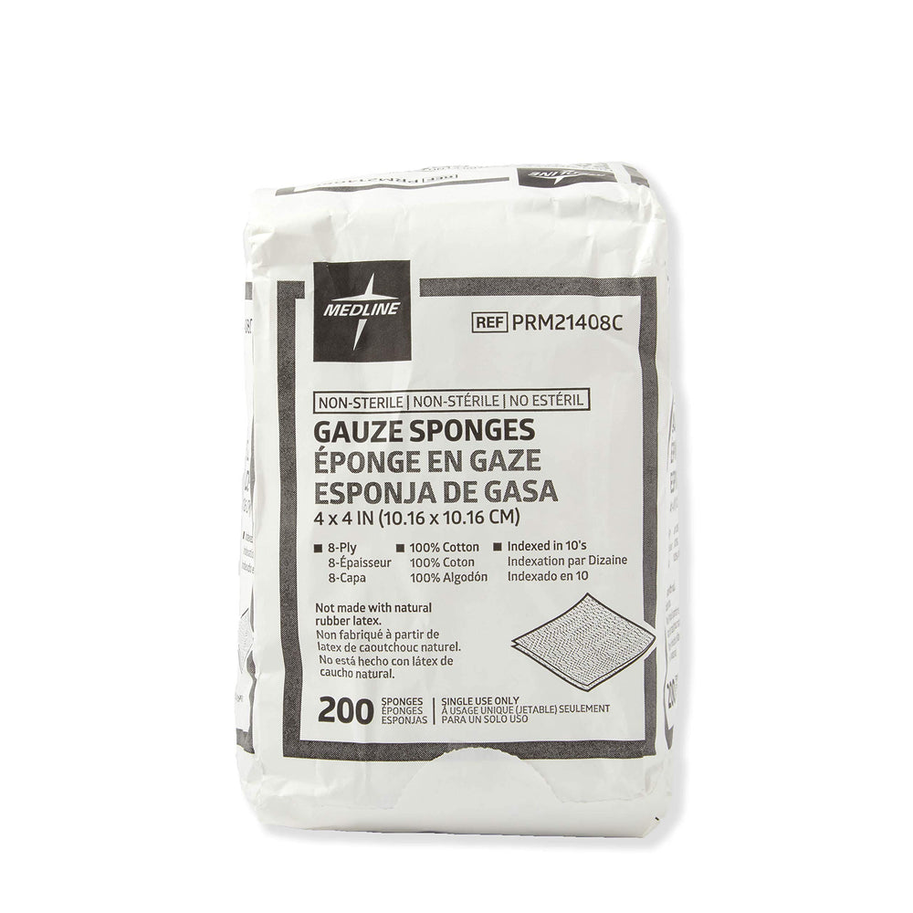 Medline gauze sponges with C-fold design reduces loose threads