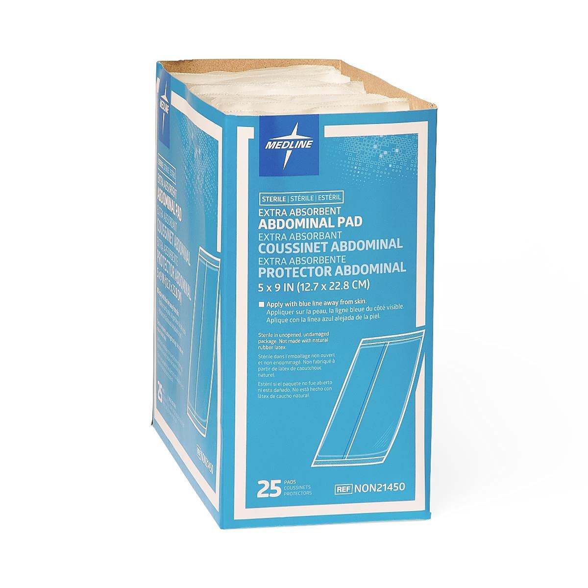Medline pad back is hydrophobic, reducing strike-through risk