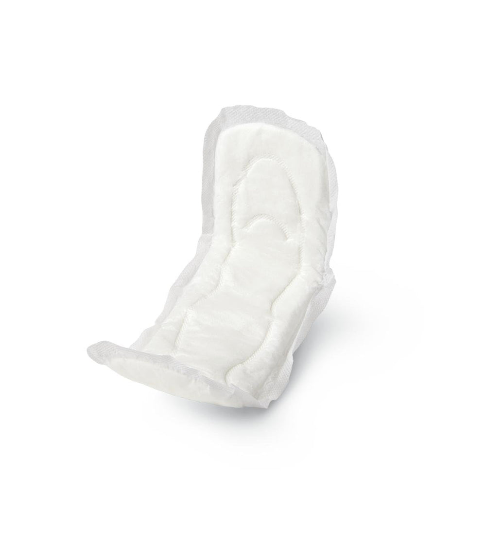 Medline Maxi pad with adhesive strip for 11-inch length, secure undergarment protection.