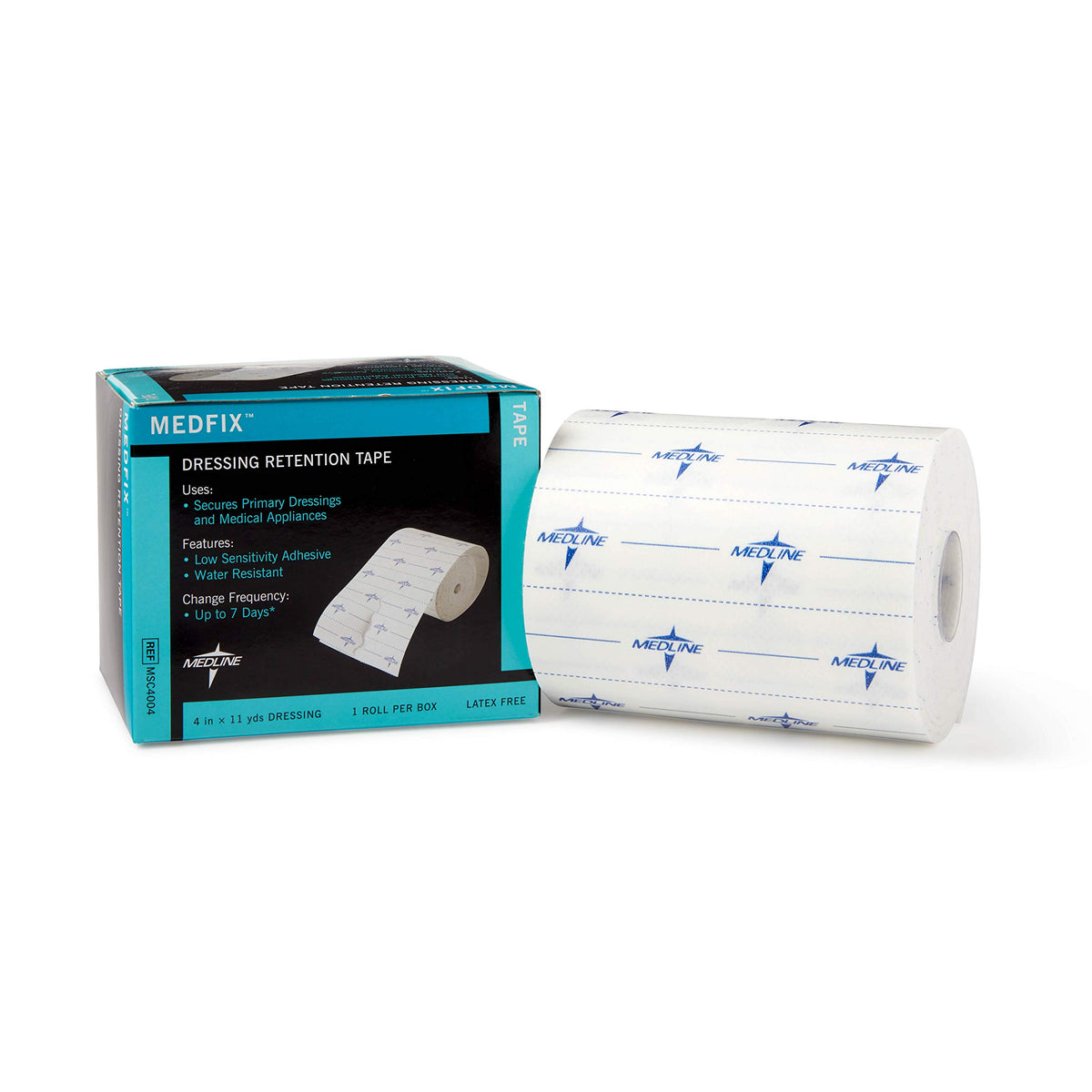 MedFix tape packaging demonstrates secure dressing retention and skin-friendly adhesive.