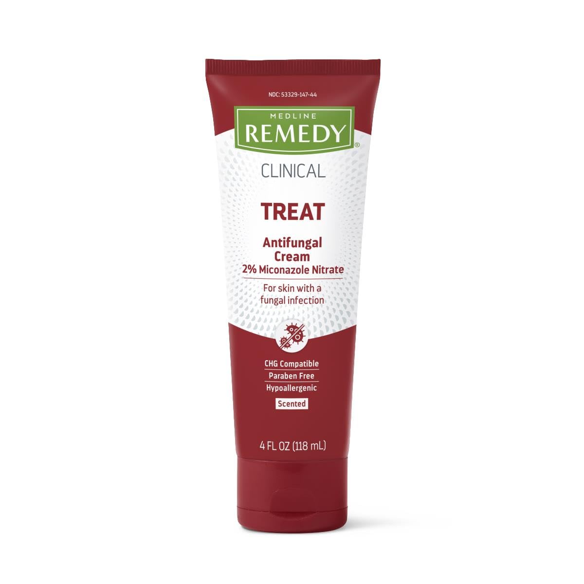 Medline Remedy Clinical Antifungal Cream bottle being poured for targeted antifungal care.