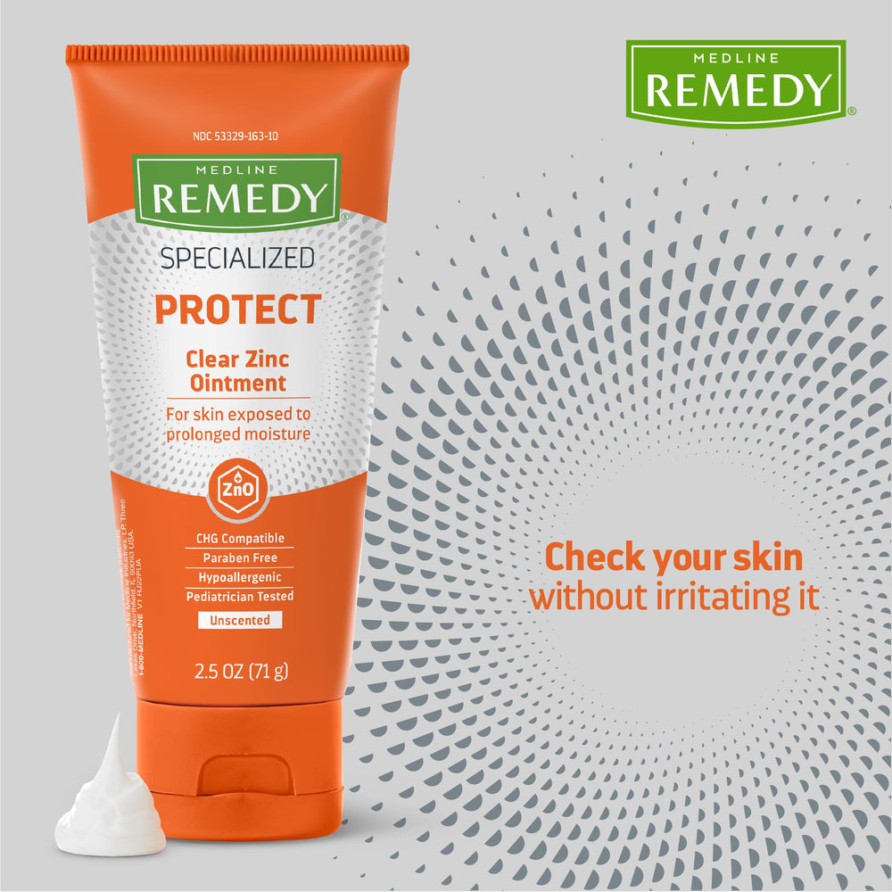 Aplicación diaria de Medline Remedy para piel mojada o húmeda.