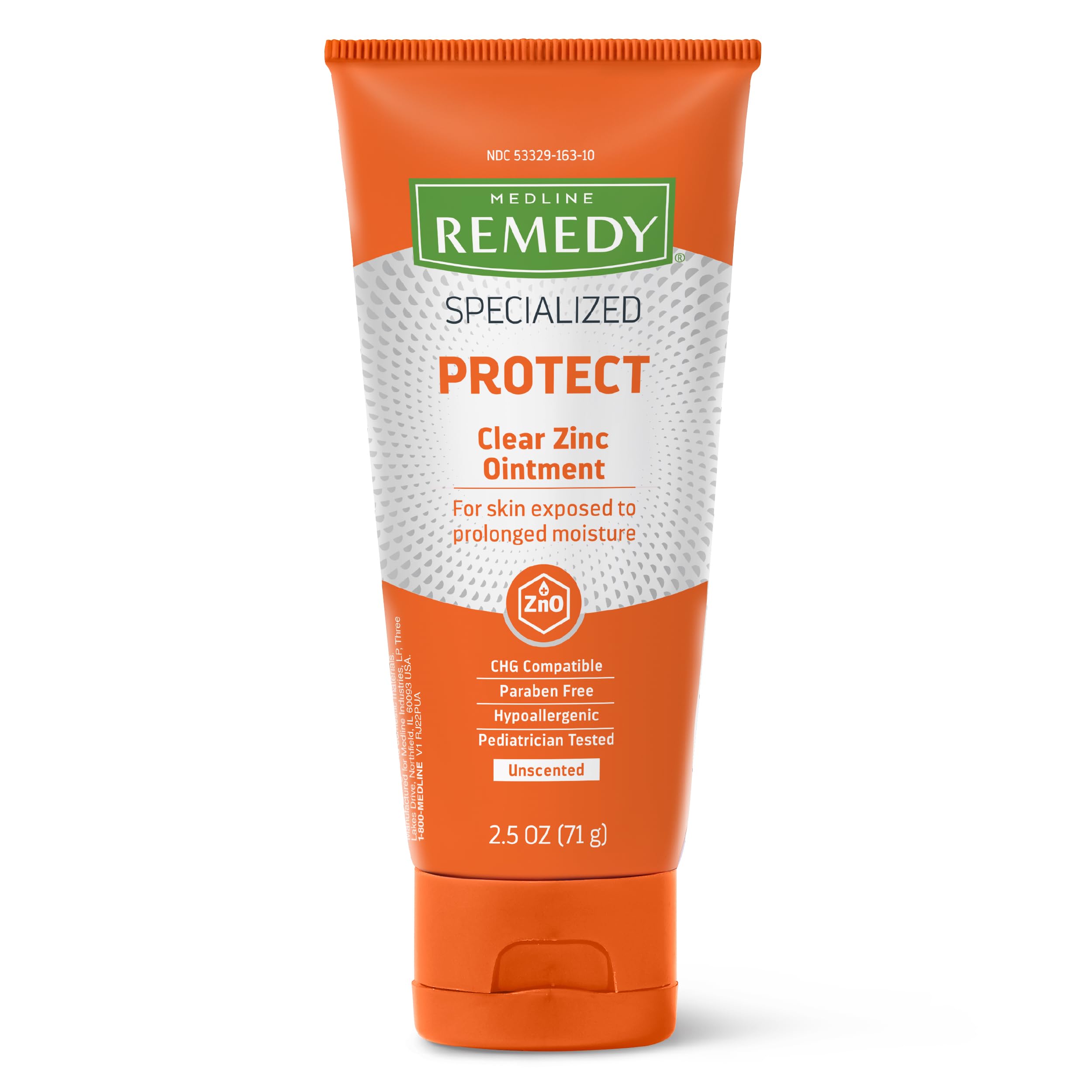 Medline Remedy Unguento Oxido Zinc Claro en tubo, protección visible para la piel.