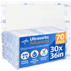 Medline Ultrasorbs embossed-core underpad for strong repositioning protection