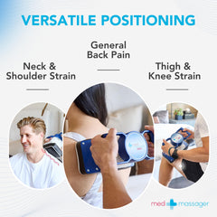 Compact design of MedMassager Classic fits on a table for quick therapy