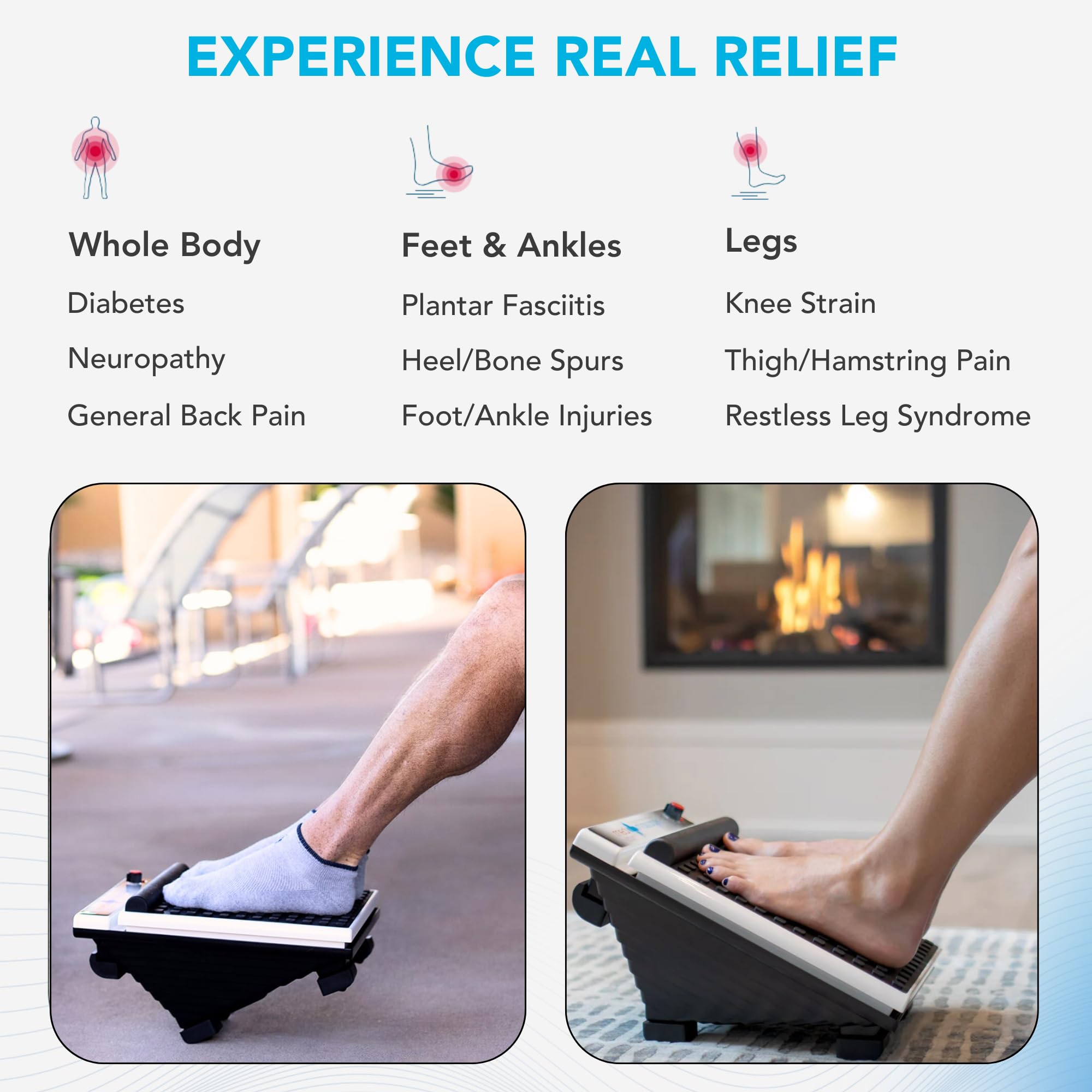 MedMassager Foot Massager Plus dual-speed controls allow customizable intensity