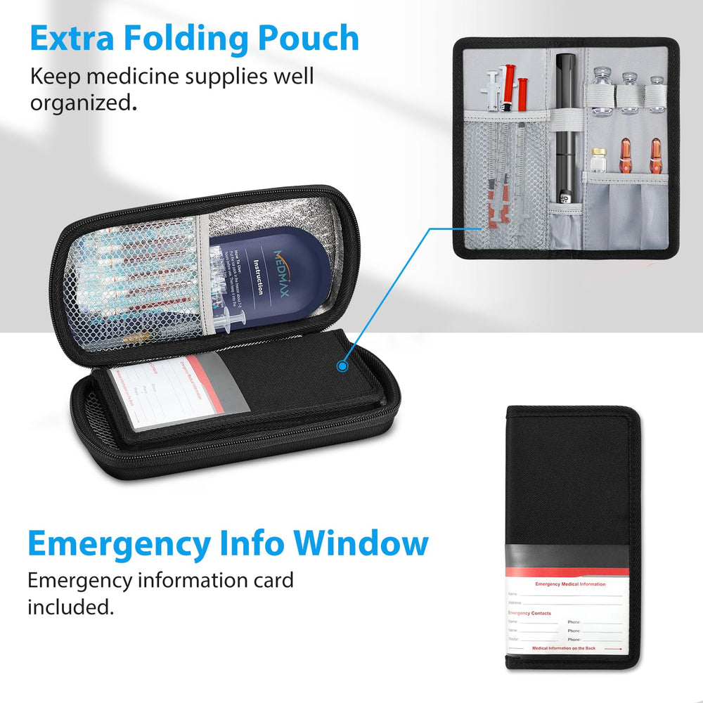 MEDMAX insulated lining with two ice packs preserves temperature-sensitive supplies