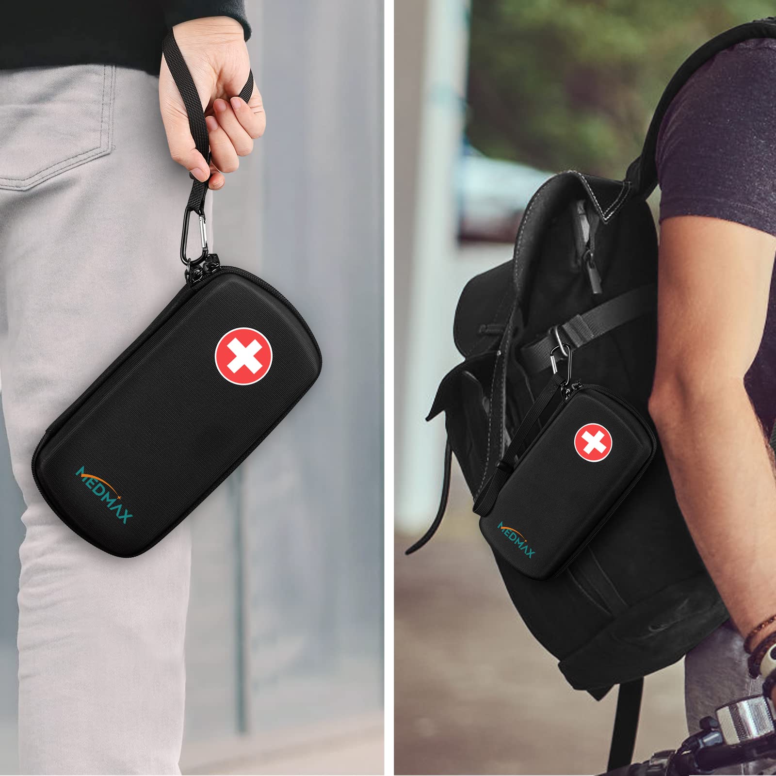 MEDMAX soft padding and hard shell protect from bumps and scratches