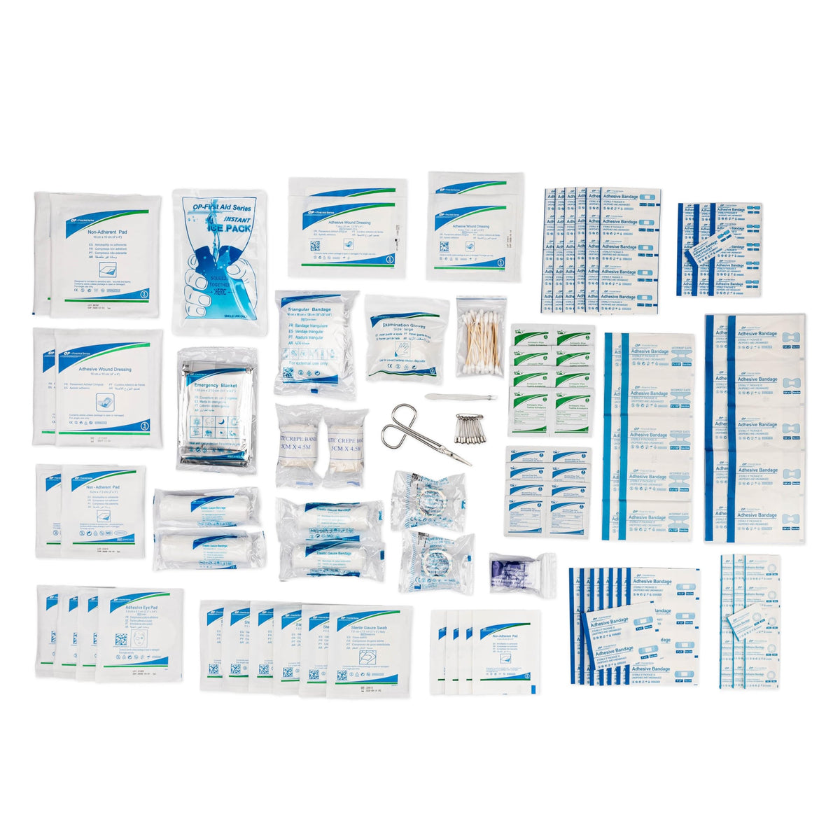 MedSoft First Aid Kit Refill with 200 pieces for home or travel readiness