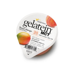 Medtrition Gelatein MCT Peach Mango cup ready to sip, supporting swallowing safety