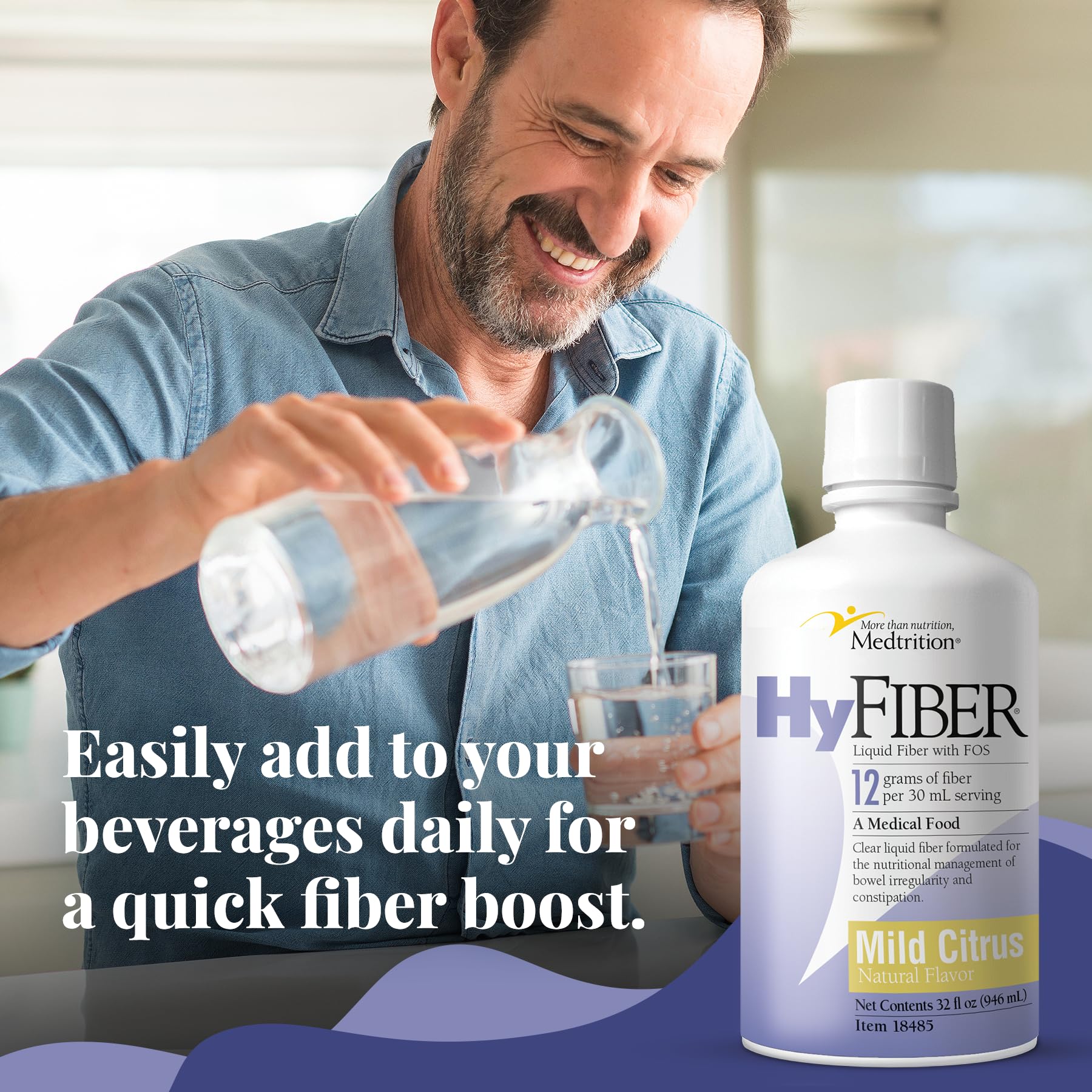 Medtrition HyFiber Daily mild citrus flavor with a citrus slice.