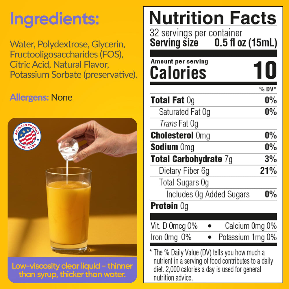 Medtrition HyFiber ingredients with FOS prebiotics for gut support.