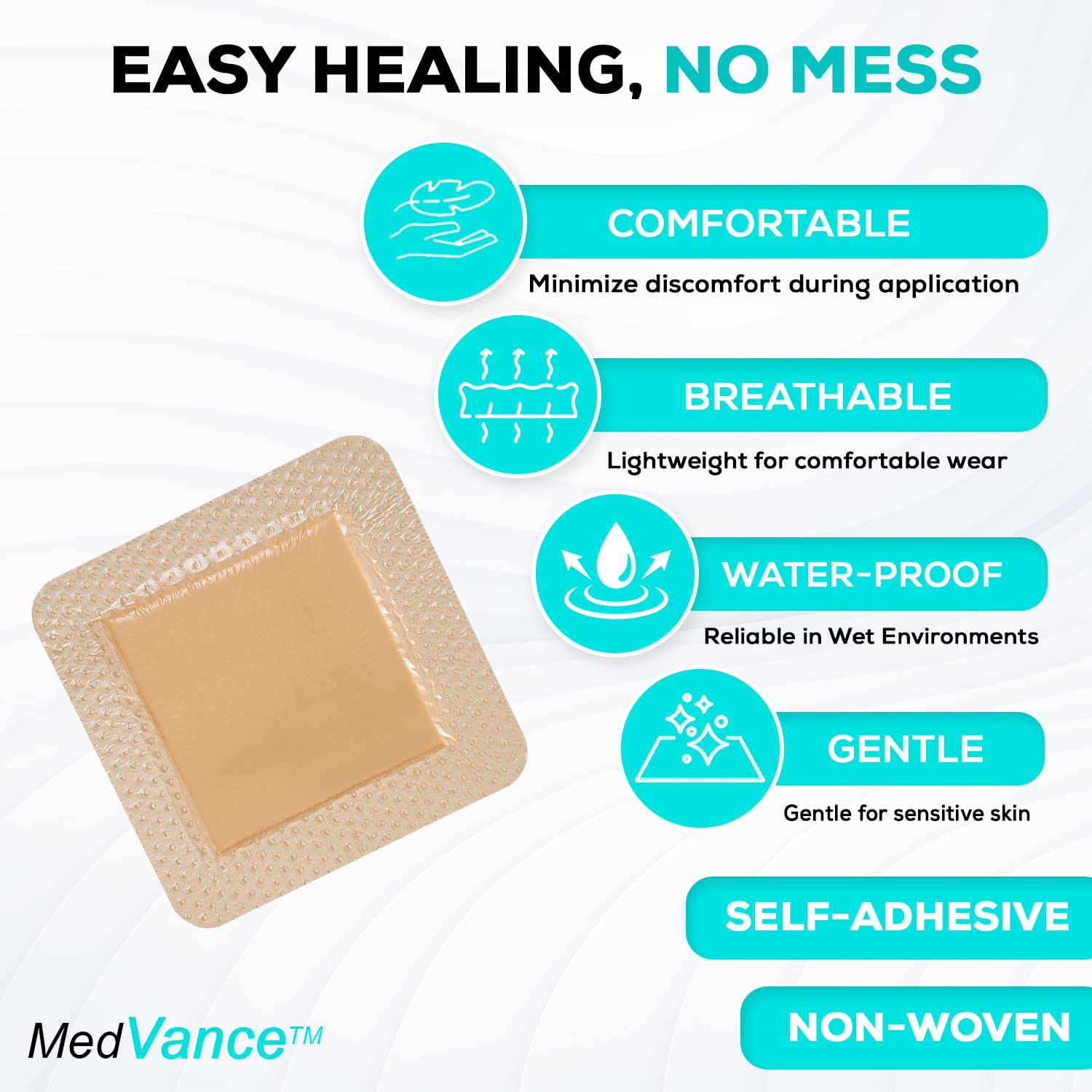 MedVance dressing supports post-operative wound care in clinical settings.