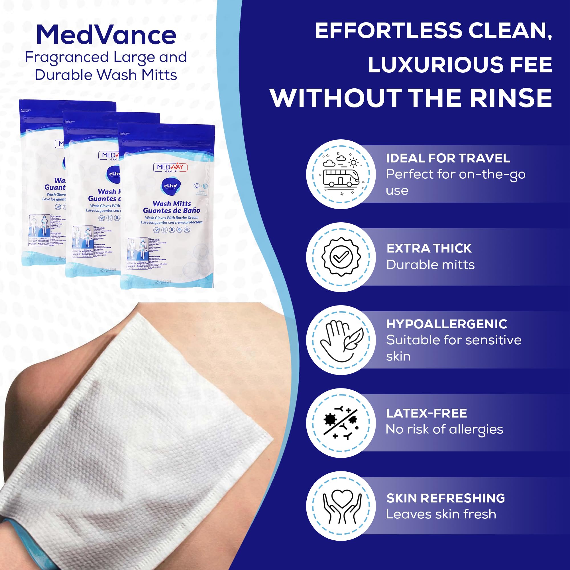 MedVance microwave-warmth wash mitts ready for comforting cleansing