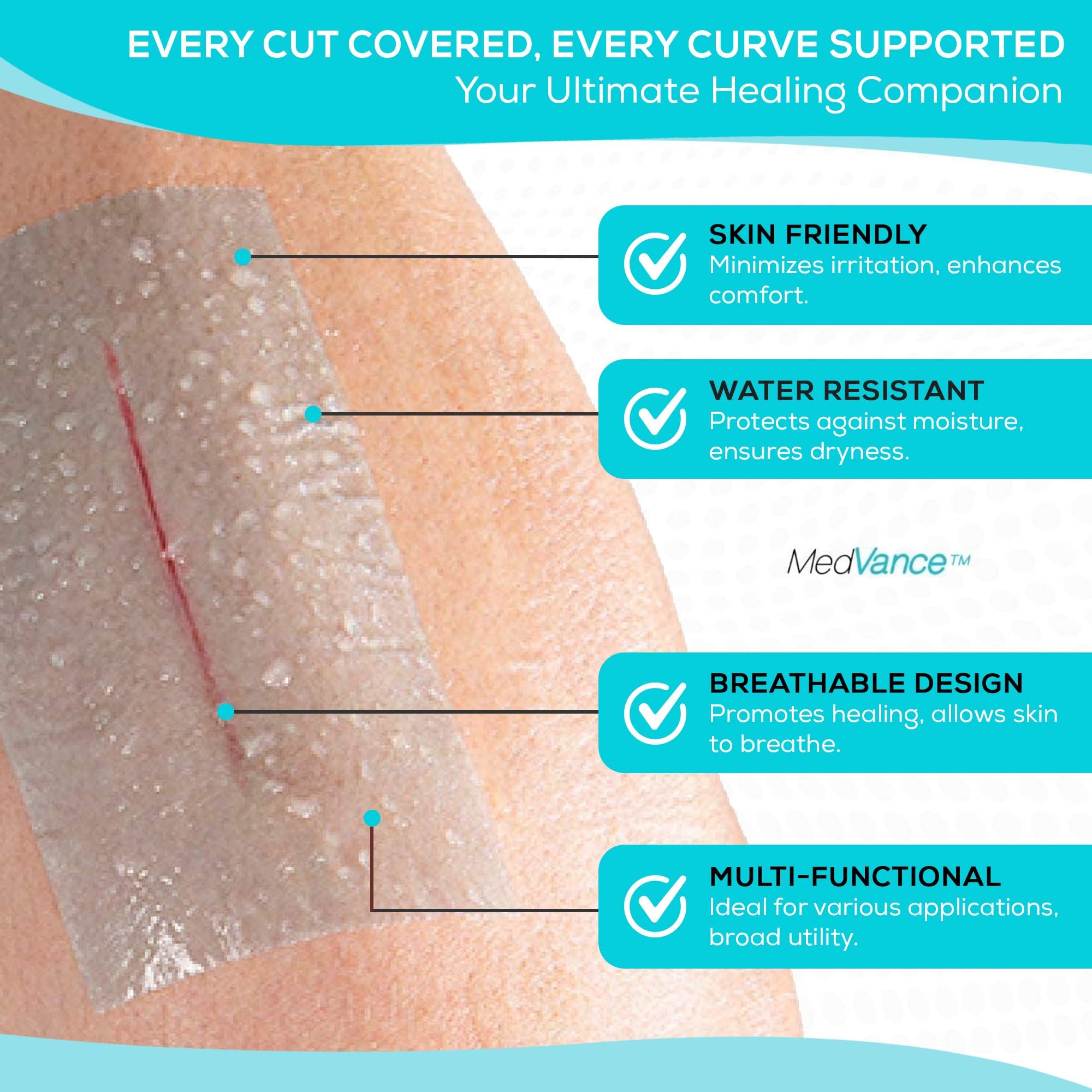 MedVance silicone bandage tape providing waterproof barrier against moisture.