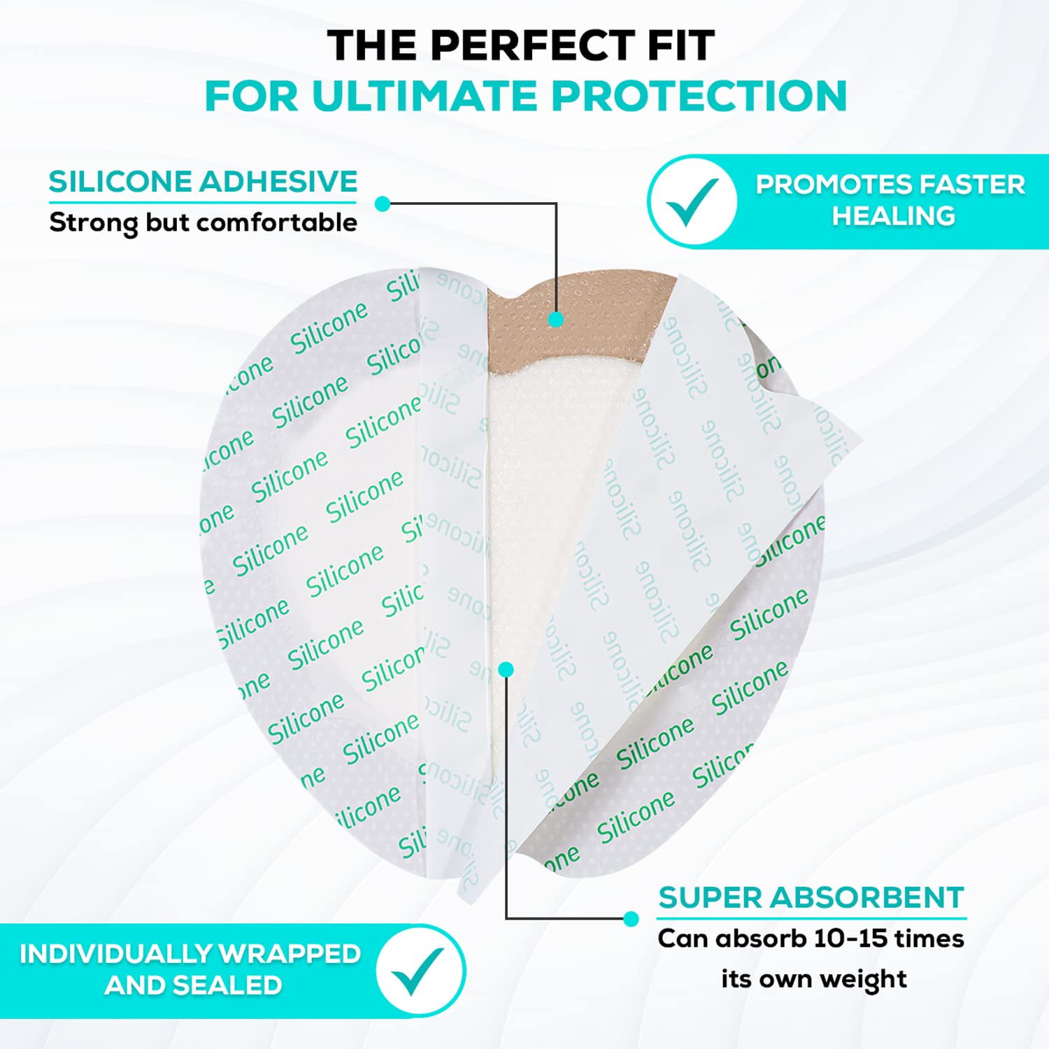 MedVance soft silicone adhesive dressing closeup supports painless changes and reduces tissue trauma.