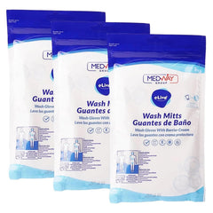 MedVance unfragranced wash mitts close-up for rinse-free cleansing