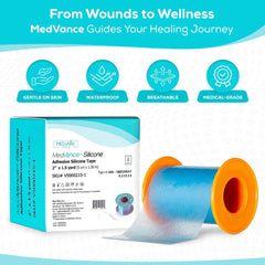 MedVance waterproof breathable wound tape on skin for secure protection.