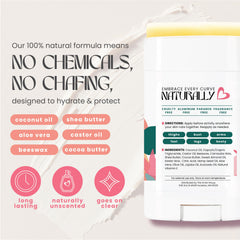 MedZone Zone Naturals chub rub application on the inner thigh area for friction relief.