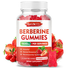 MEENCCD Berberine Gummies bottle front with strawberry flavor for daily wellness.