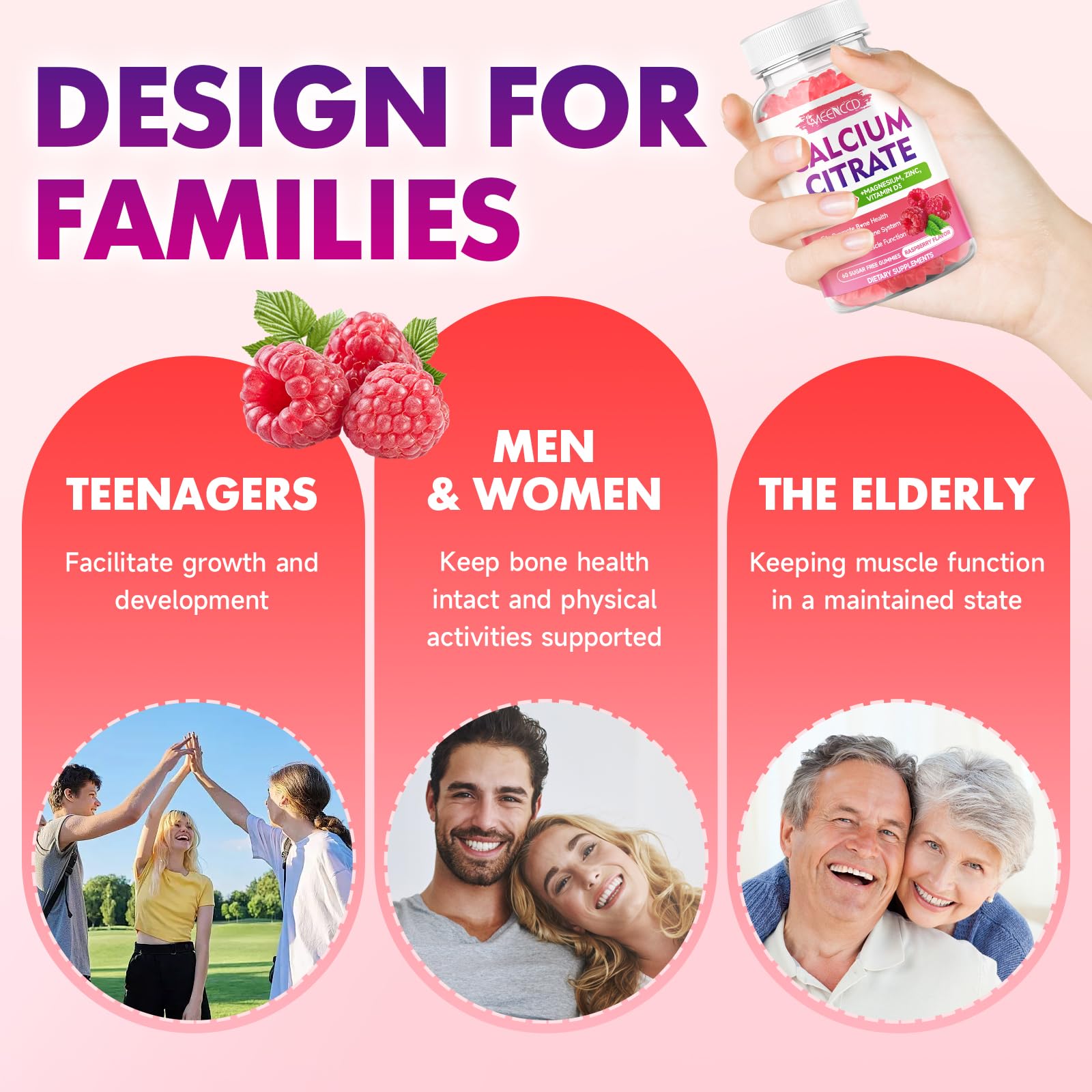 MEENCCD ingredients panel shows vegan, non-GMO, gluten-free formulation.