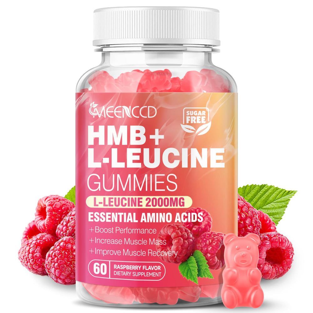 MEENCCD HMB and L-Leucine Gummies packshot highlighting convenient post-workout support