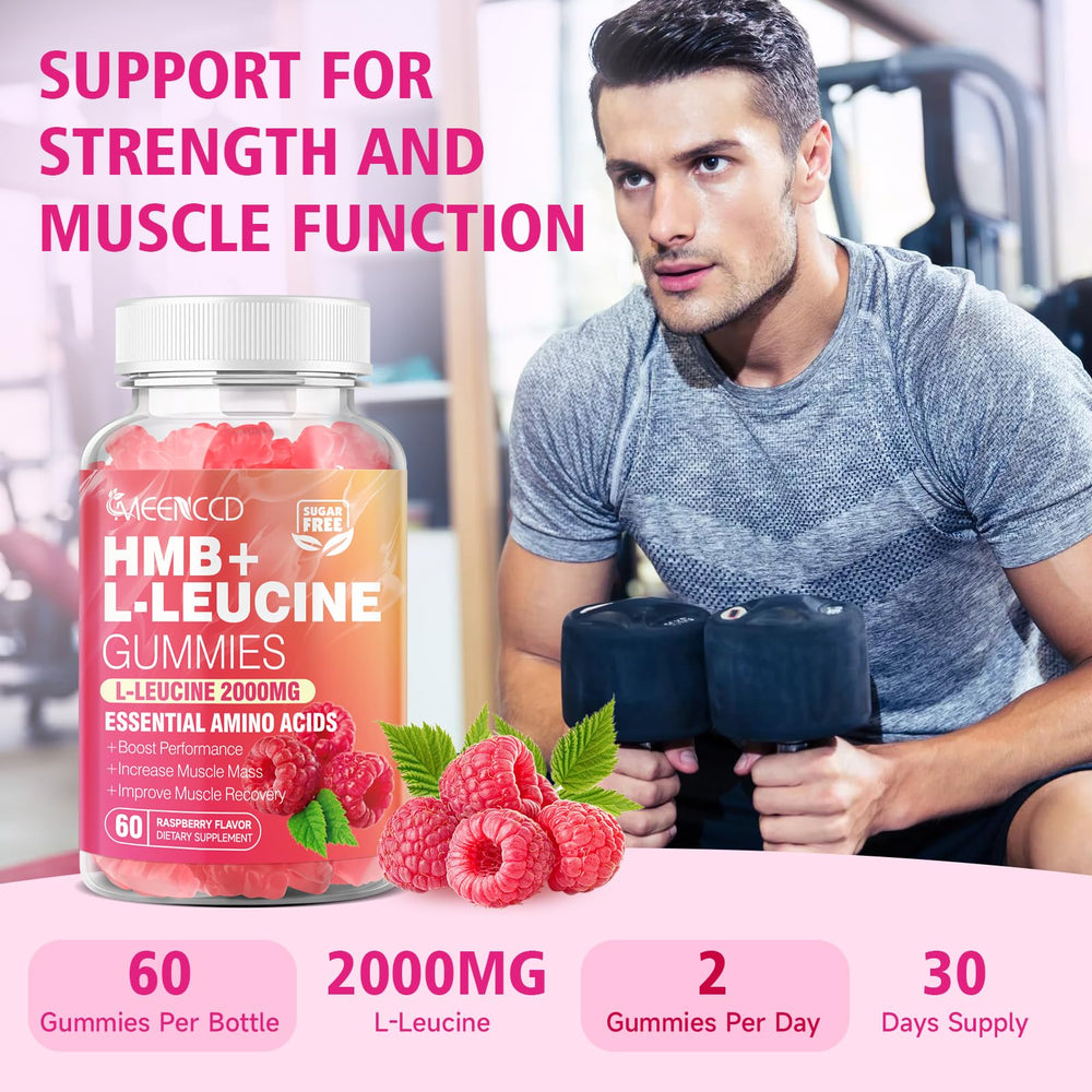 MEENCCD HMB and L-Leucine Gummies sugar-free badge for a clean option