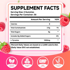 MEENCCD L-Tyrosine Gummies closeup shows chewy texture for quick energy