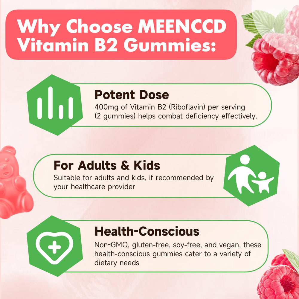 MEENCCD Vegan sugar-free B2 Gummies ideal for adults and kids.