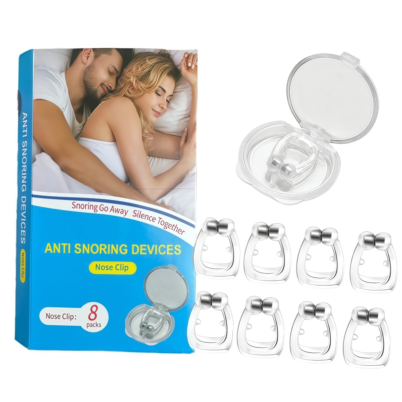MeetLufly silicone nose clip in use to improve nasal airflow during sleep.