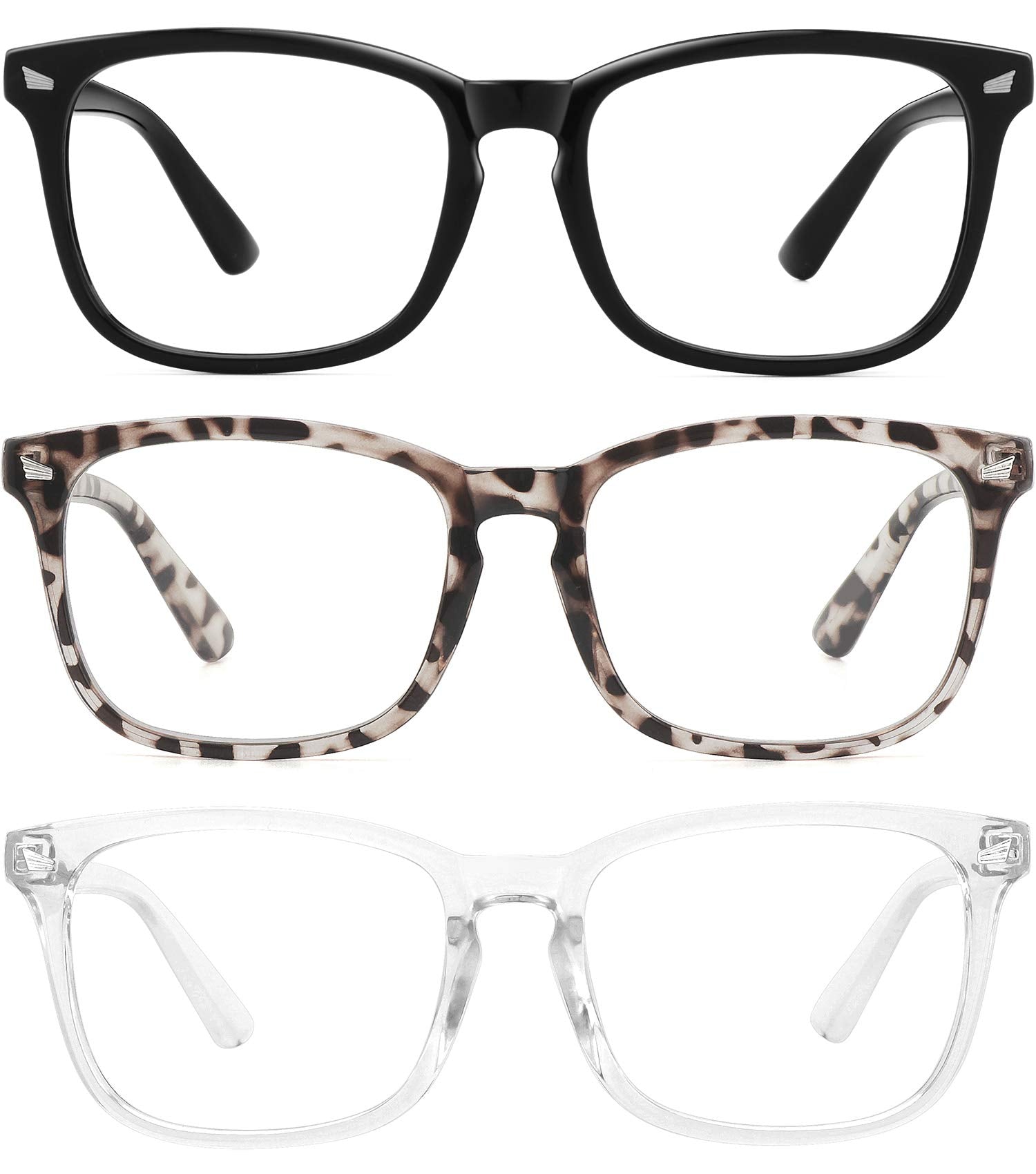 MEETSUN blue light blocking glasses with black frame for focused work and reduced eye strain.