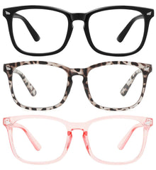 MEETSUN blue light blocking glasses in black, front view for daily screen protection