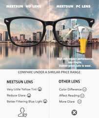 MEETSUN pink frame blue light blocking glasses front view highlights lightweight comfort
