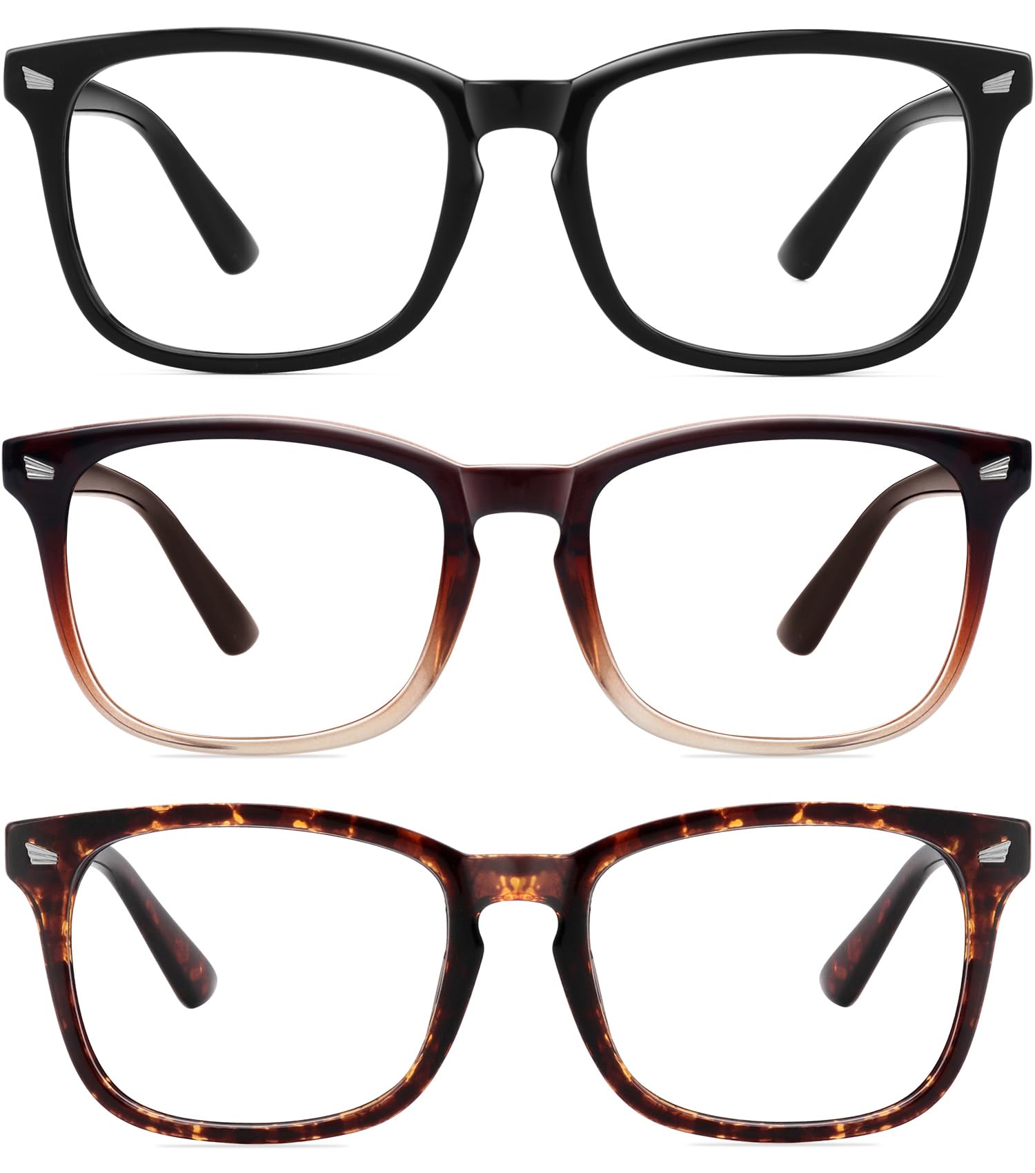 MEETSUN blue light glasses front view in black for reduced screen fatigue