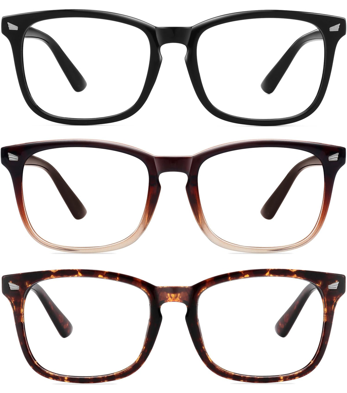 MEETSUN blue light glasses front view in black for reduced screen fatigue