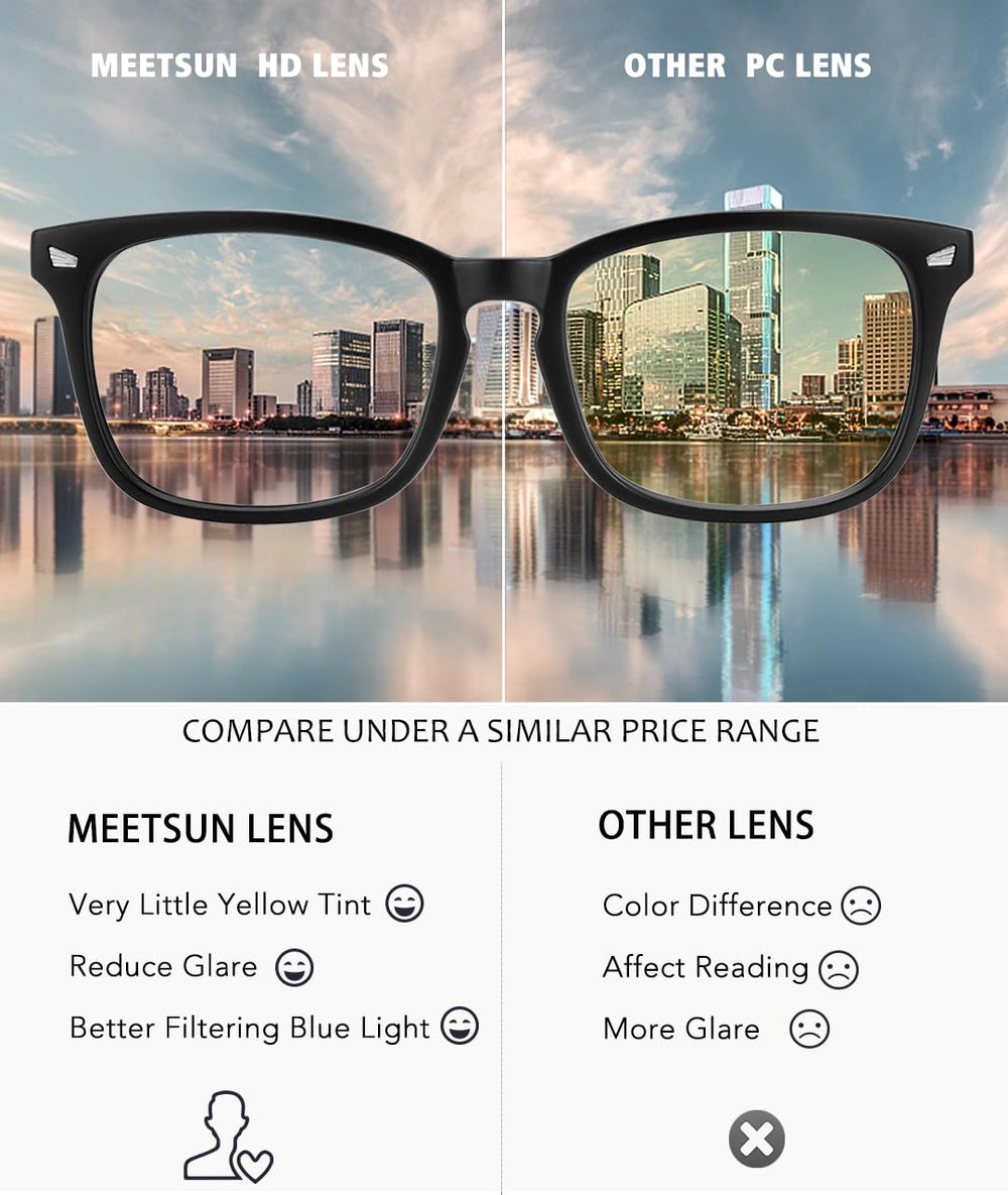 MEETSUN blue light glasses front view in tortoiseshell for stylish eye protection