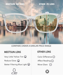Worn MEETSUN glasses during computer use to ease fatigue and headaches.