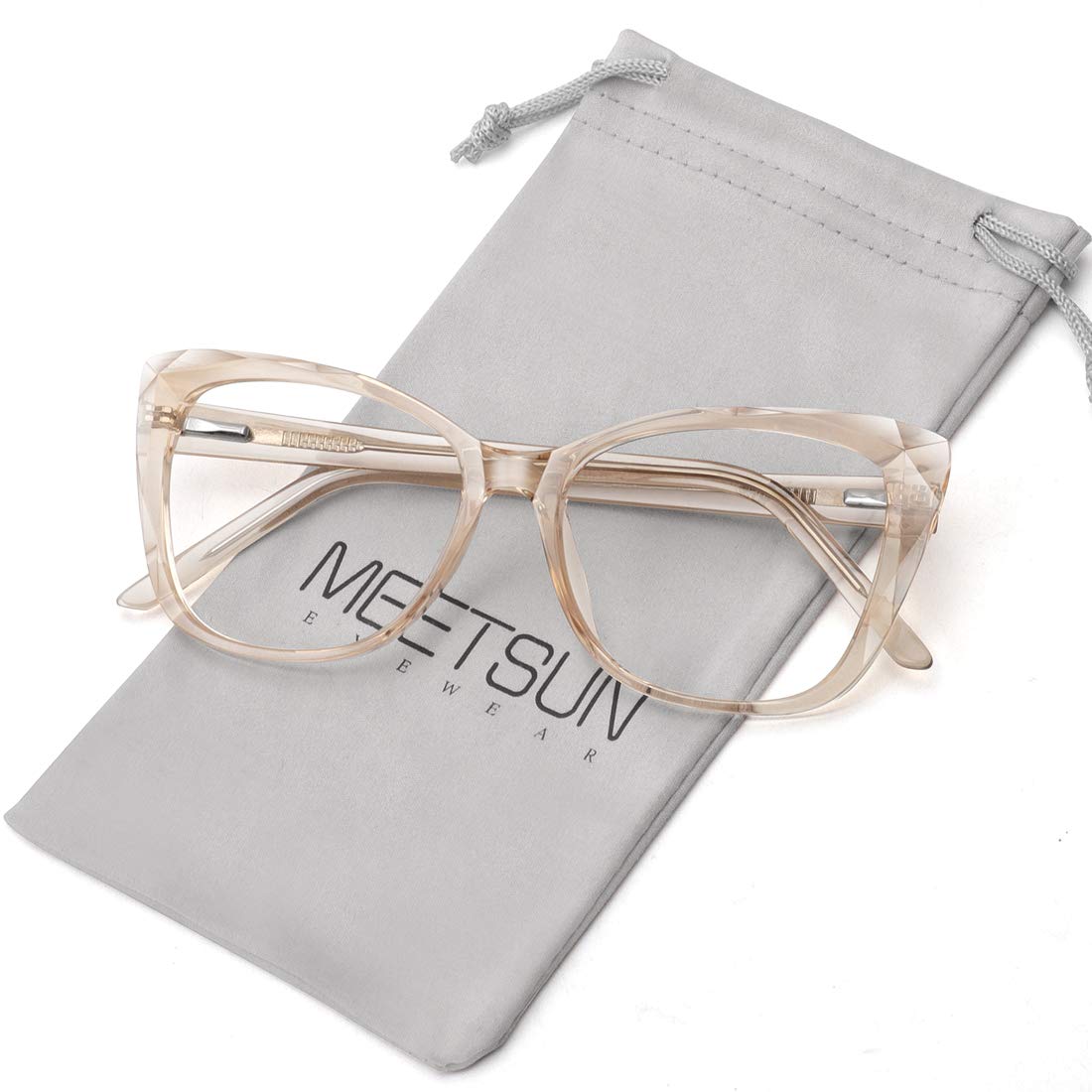MEETSUN blue light glasses for women front view with brown frame reduce eye strain