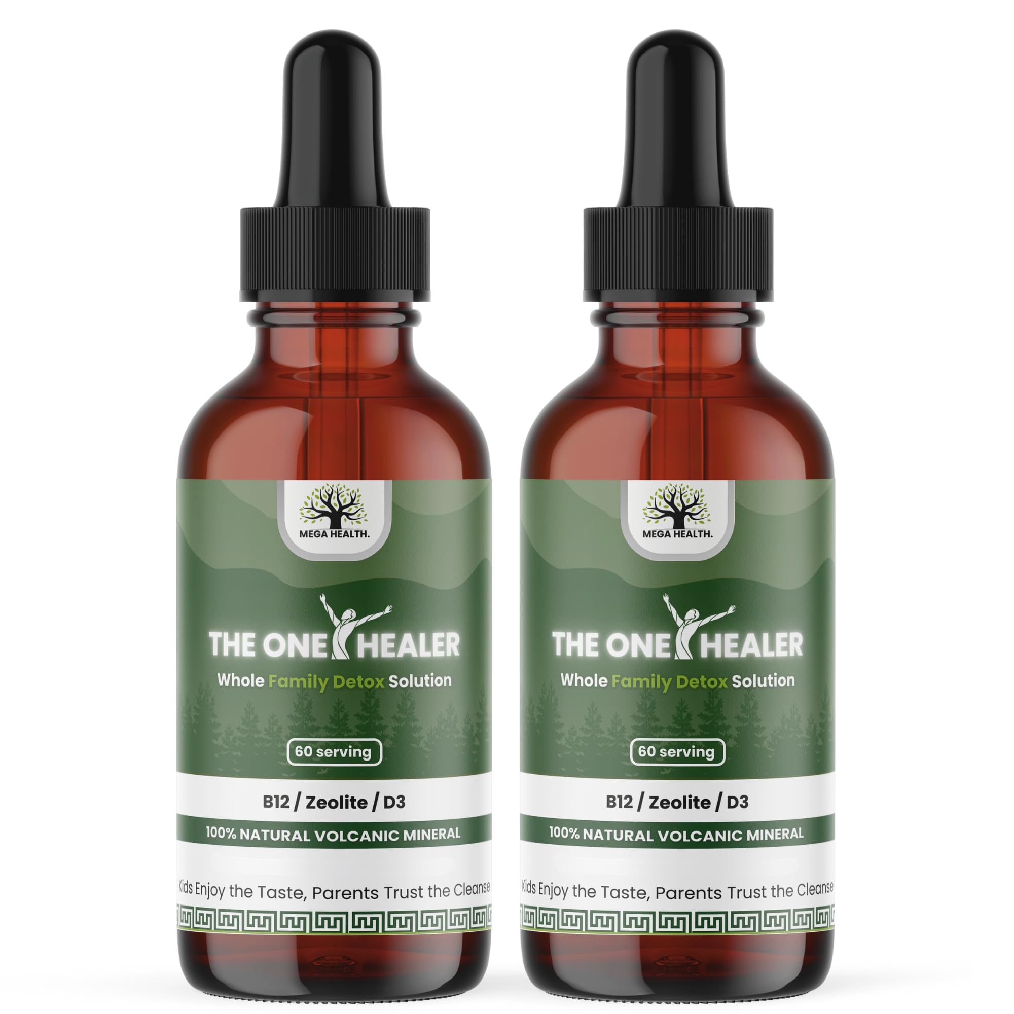 MEGA HEALTH The One Healer Zeolite Detox bottle offers gentle detox support for families