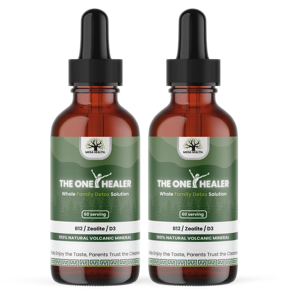 MEGA HEALTH The One Healer Zeolite Detox bottle offers gentle detox support for families