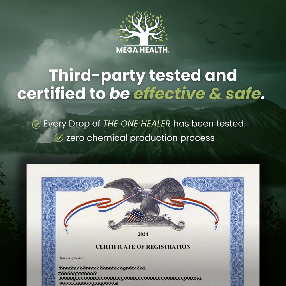 MEGA HEALTH USA-manufactured label underscores domestic production standards