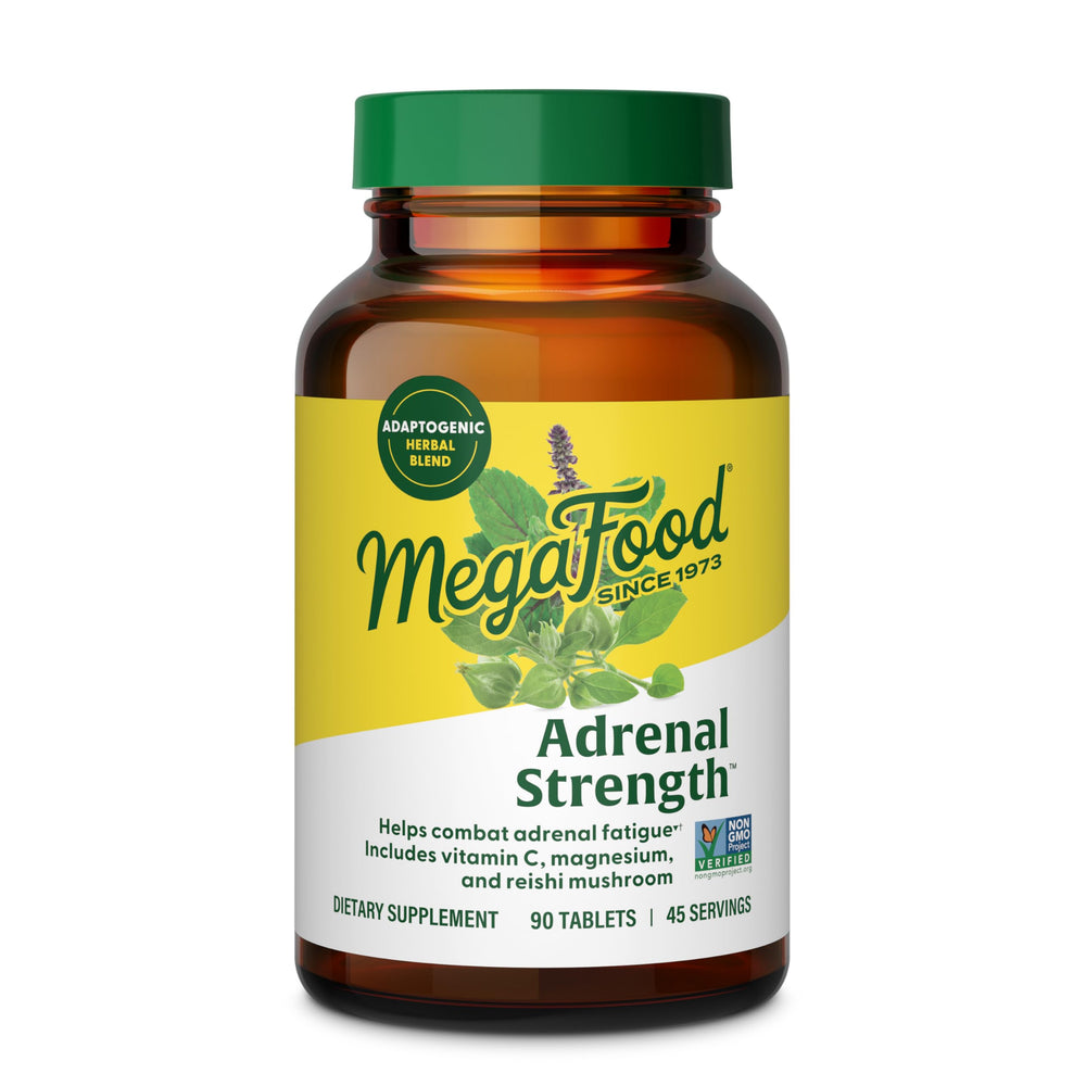 MegaFood Adrenal Strength bottle front for daily stress support