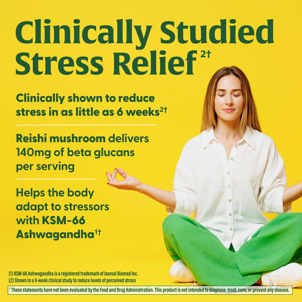 MegaFood Ashwagandha KSM-66 ingredients pack showing plant-based stress support