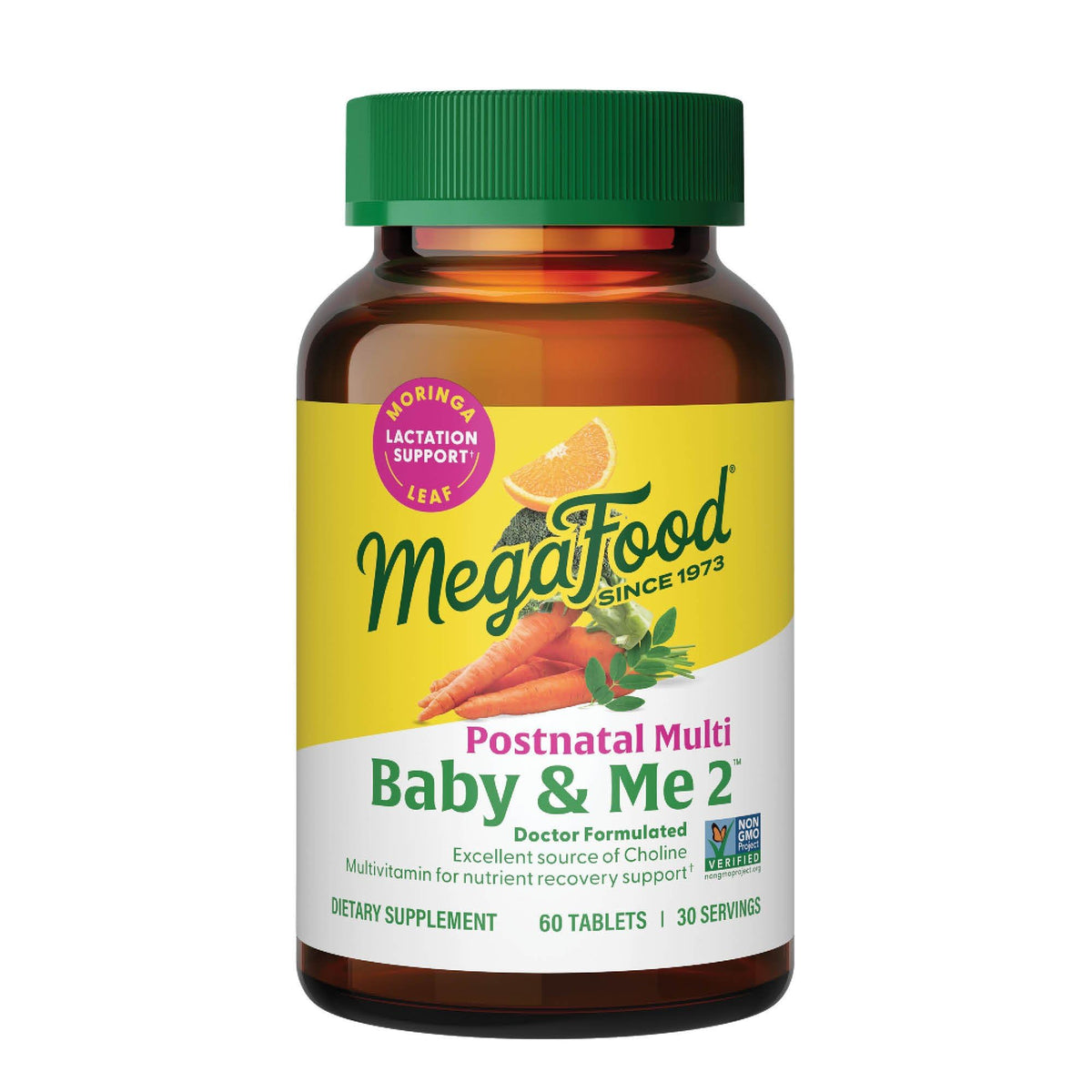 MegaFood Baby & Me 2 bottle front for breastfeeding support
