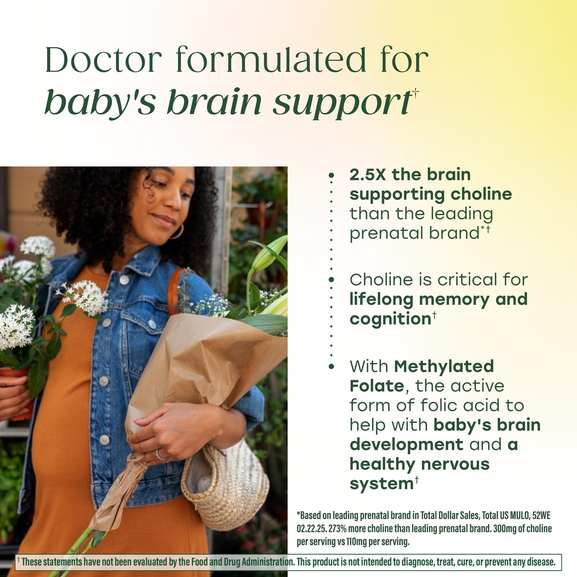 Brain-support concept for MegaFood Baby & Me 2 prenatal tablets