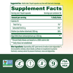 MegaFood Baby & Me 2 DHA label highlights algae-sourced DHA for eye and brain development