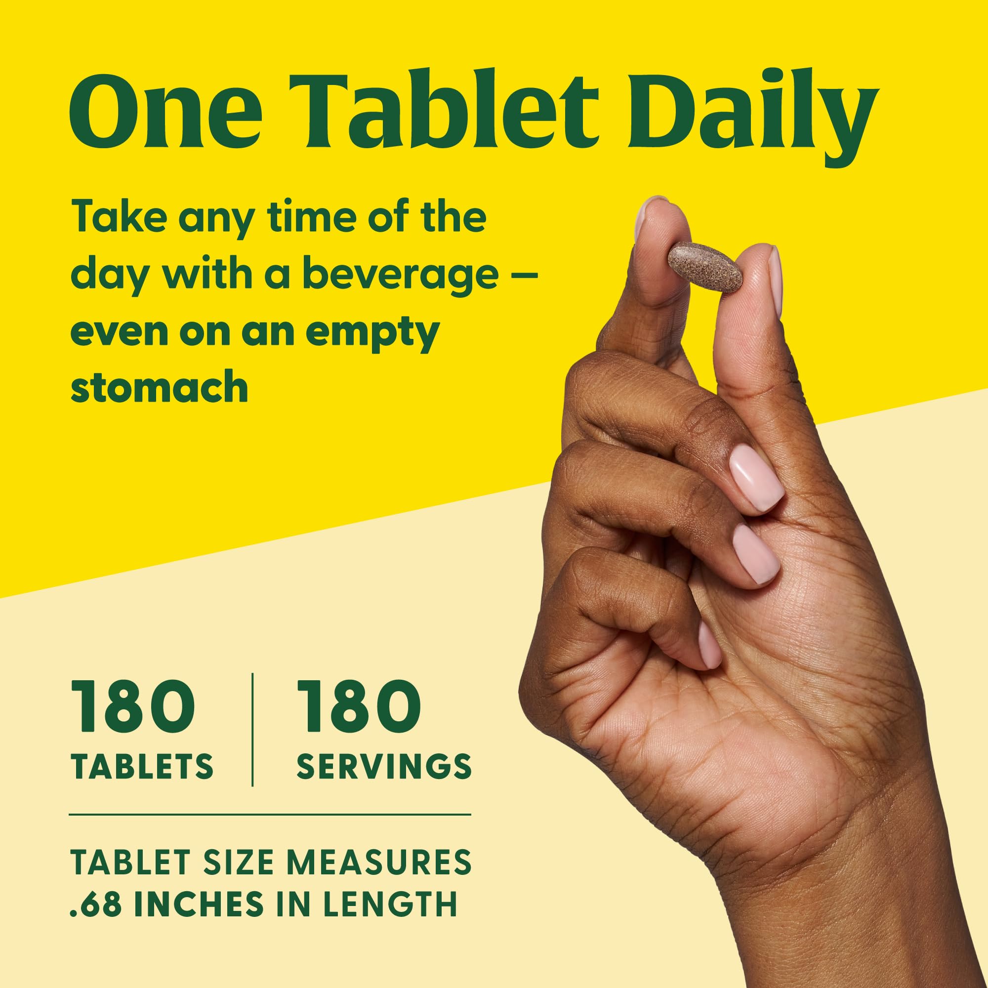 Daily-dose moment with Blood Builder tablets and water.