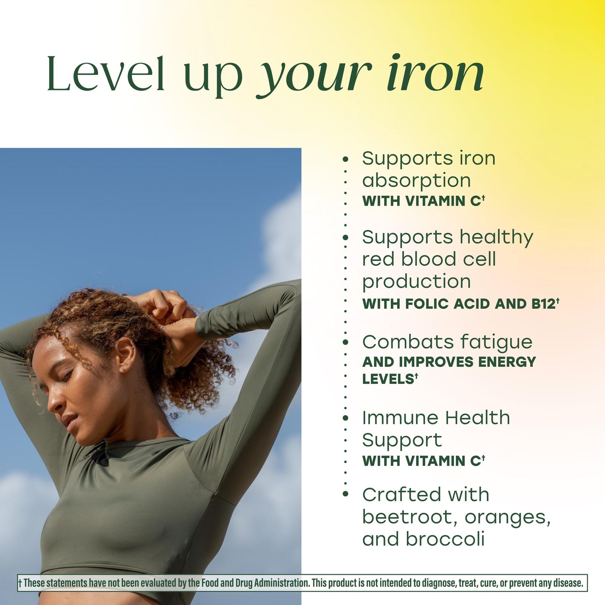 MegaFood Blood Builder label detail confirms vegan, non-GMO ingredients.