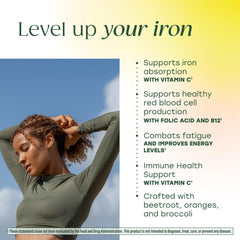 MegaFood Blood Builder label detail confirms vegan, non-GMO ingredients.